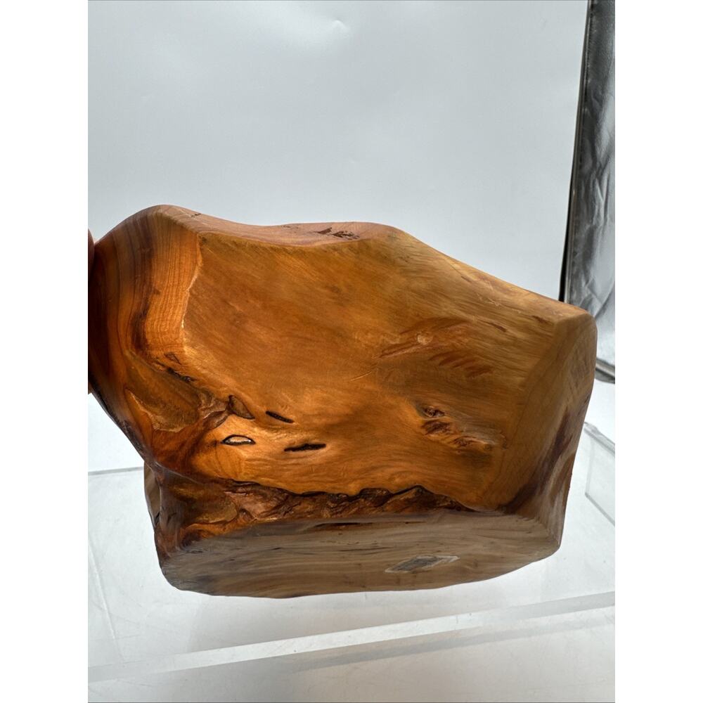 Large 10” x 9.5” x 4” Burl Wood Bowl Hand Turned Natural Live Edge - Picture 5 of 10